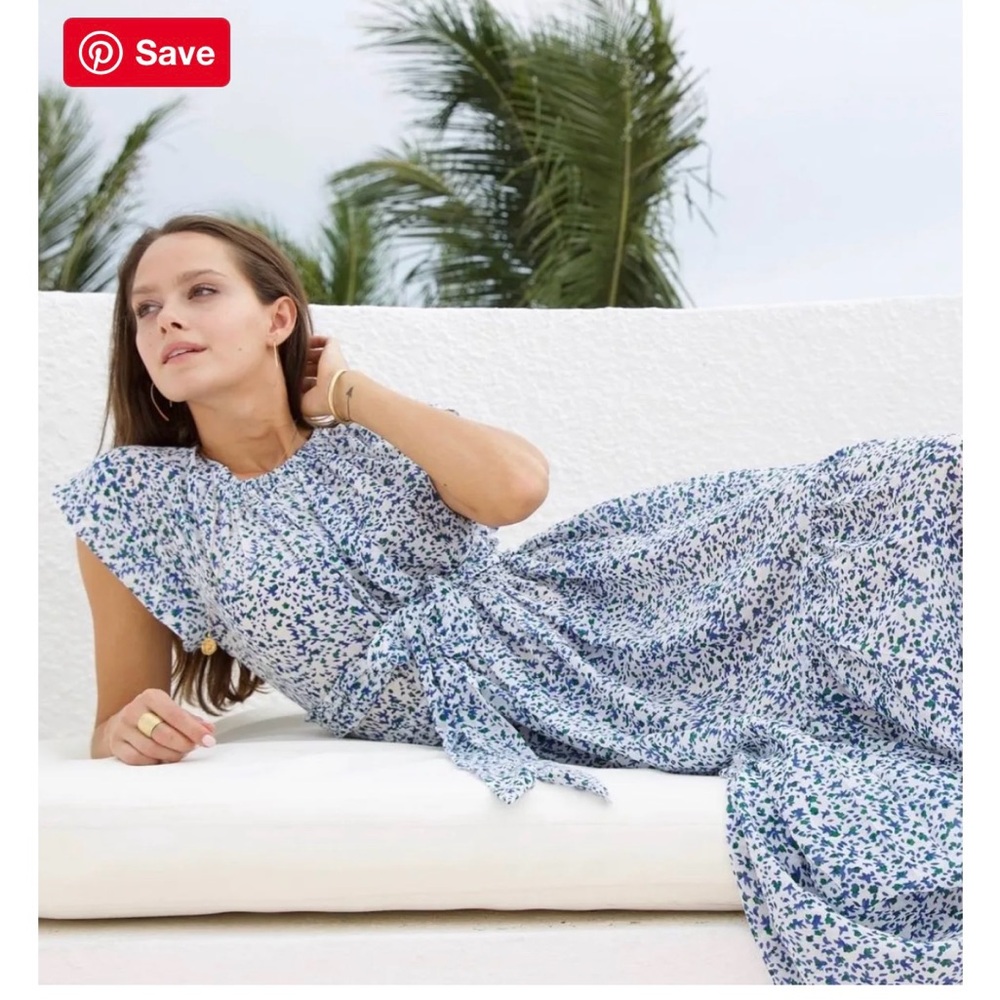 Chic Blue Floral Maxi Dress